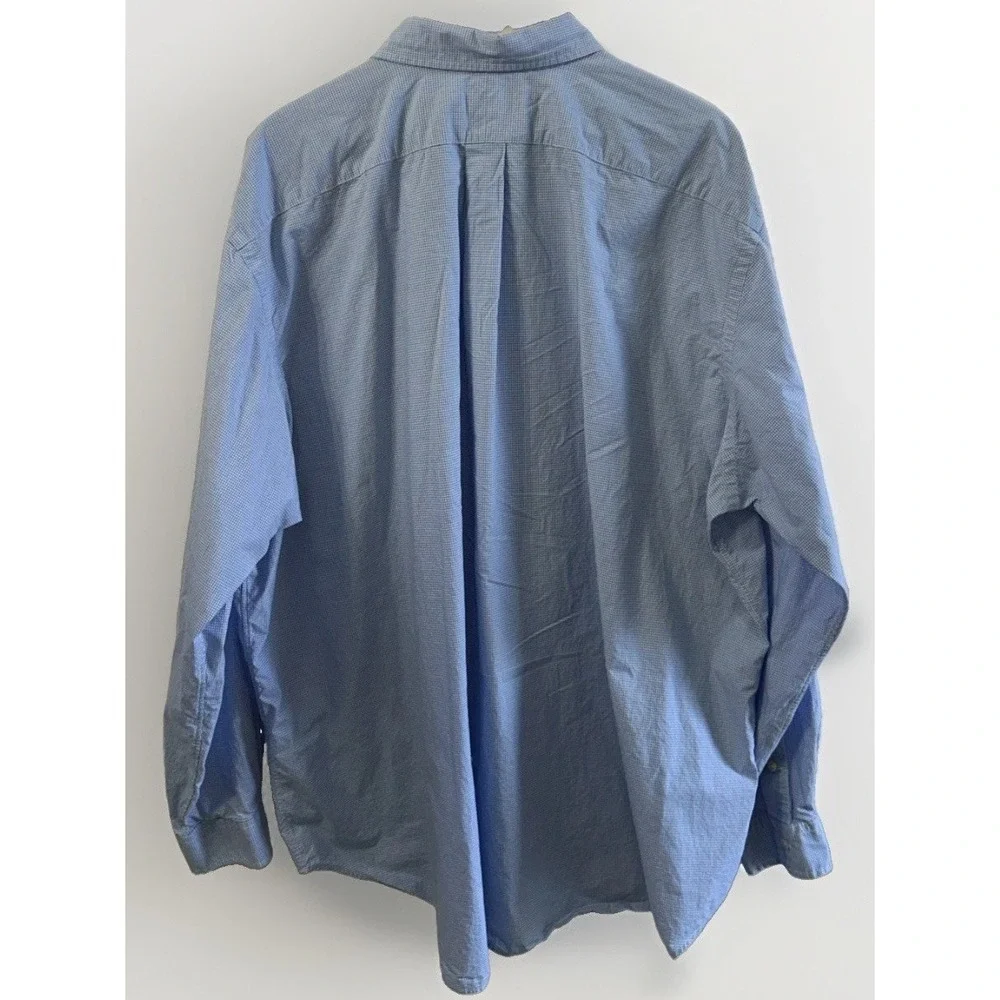 Mens Ralph Lauren Big & Tall L/S Button Down Shirt Blue White Check 3XB Clean